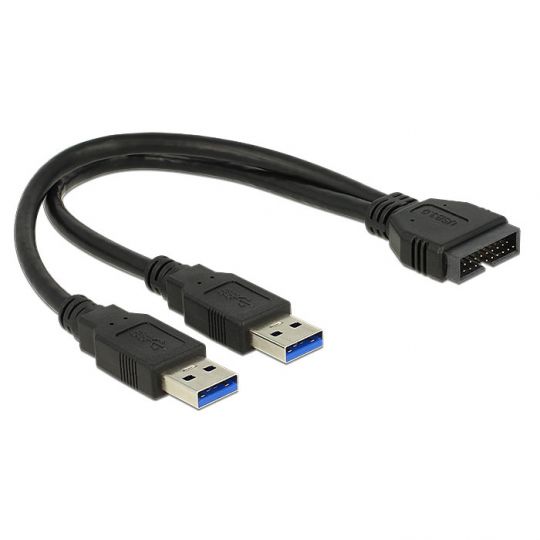 Delock Kabel USB 3.0 Pfostenstecker > 2 x USB 3.0 Typ-A Stecker | ARLT  Computer