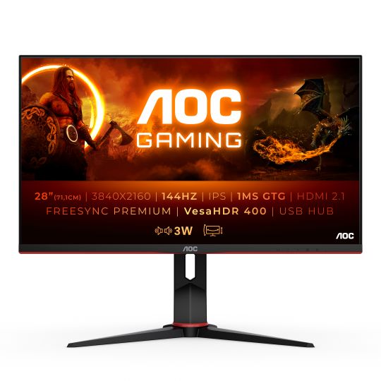 28" AOC G2 U28G2XU2/BK 4K UHD 144Hz Gaming Monitor 