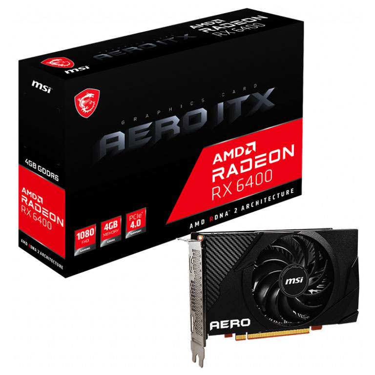 MSI Radeon RX 6400 Aero ITX 4G Grafikkarte | ARLT Computer