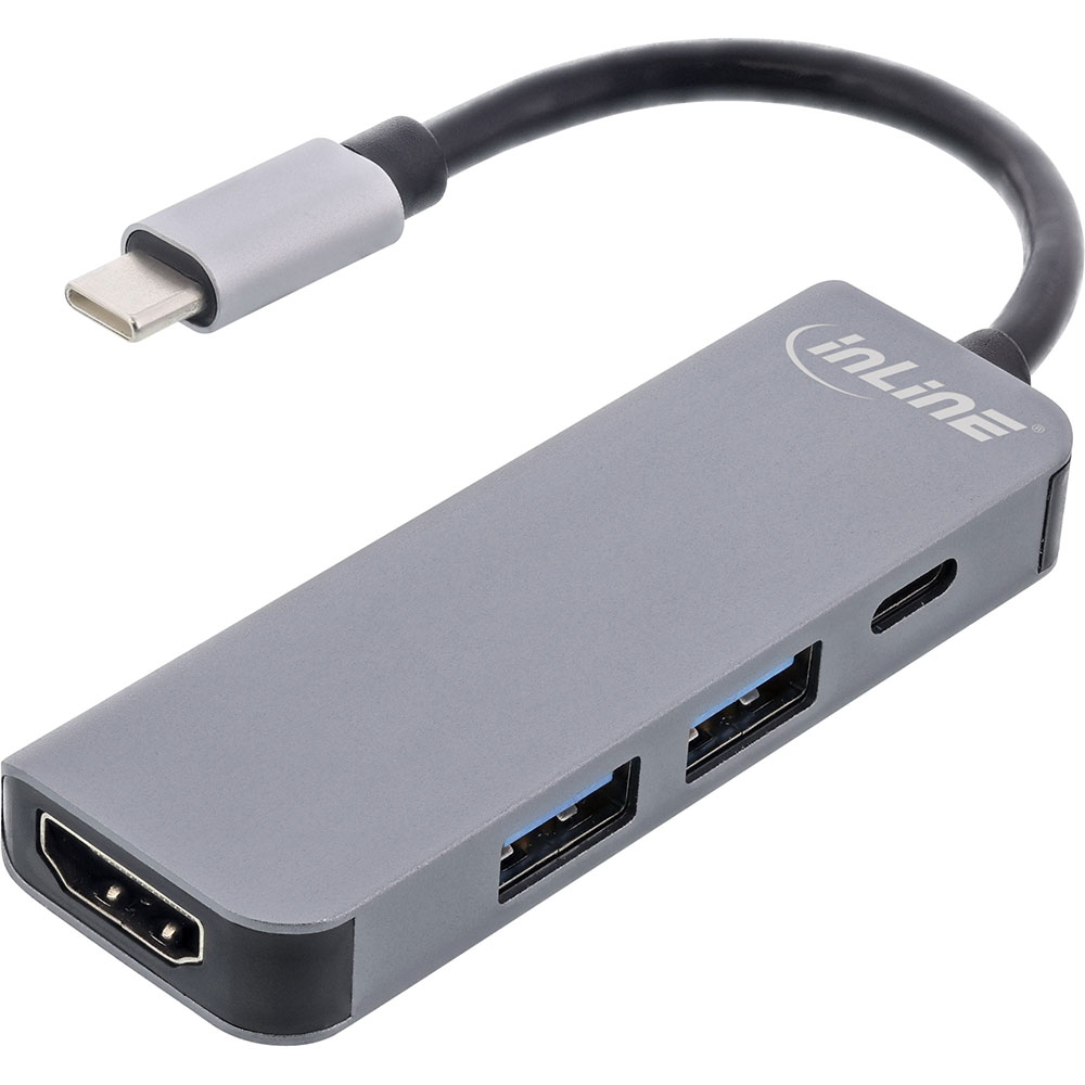 InLine Multifunktions-Hub USB 3.2 Gen.1, 2x USB-A 5Gb/s + HDMI 4K/30Hz + USB  Typ-C PD 87W | ARLT Computer
