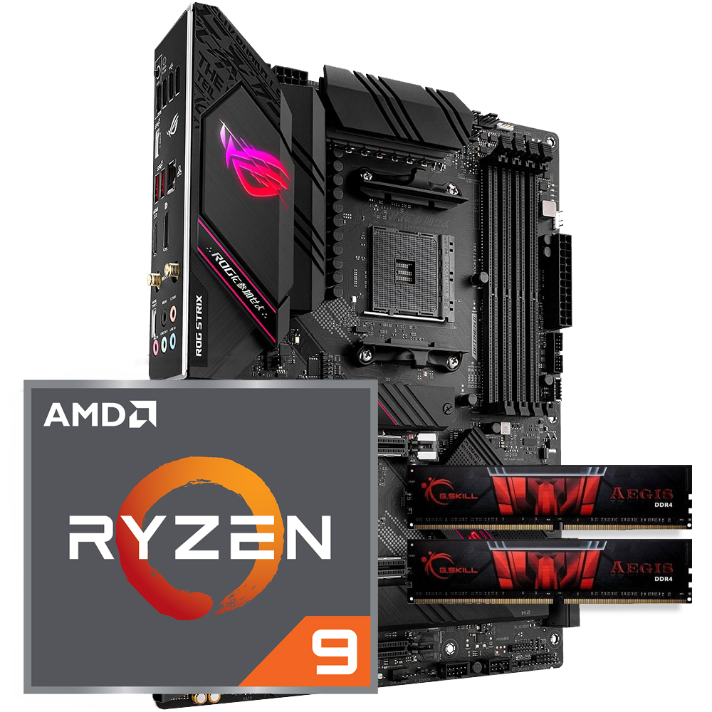 Aufrüstkit AMD Ryzen 9 5900X (12x 3,7GHz) + 16GB RAM + ASUS ROG Strix  B550-E Gaming Mainboard | ARLT Computer