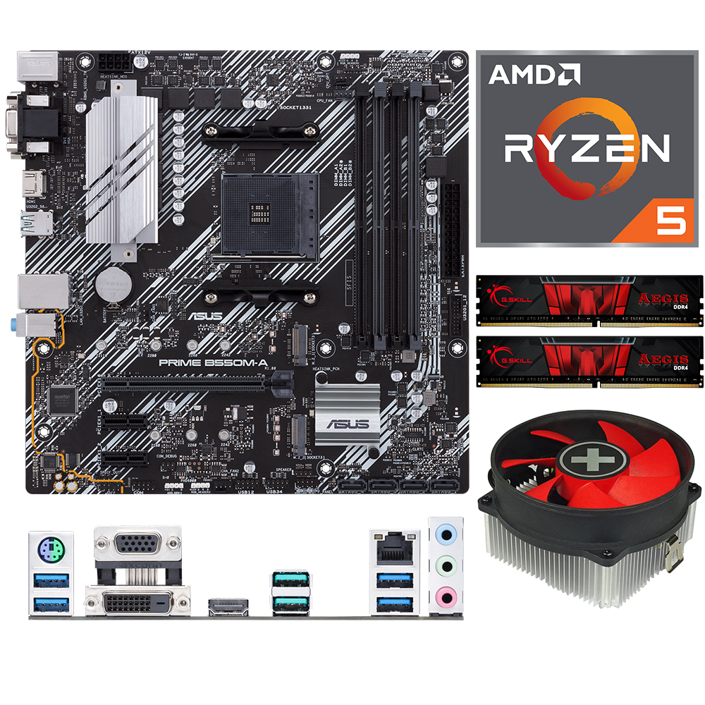 Aufrüstkit AMD Ryzen 5 3600 (6x 3,6GHz) + 16GB RAM + ASUS Prime B550M-A  Mainboard | ARLT Computer