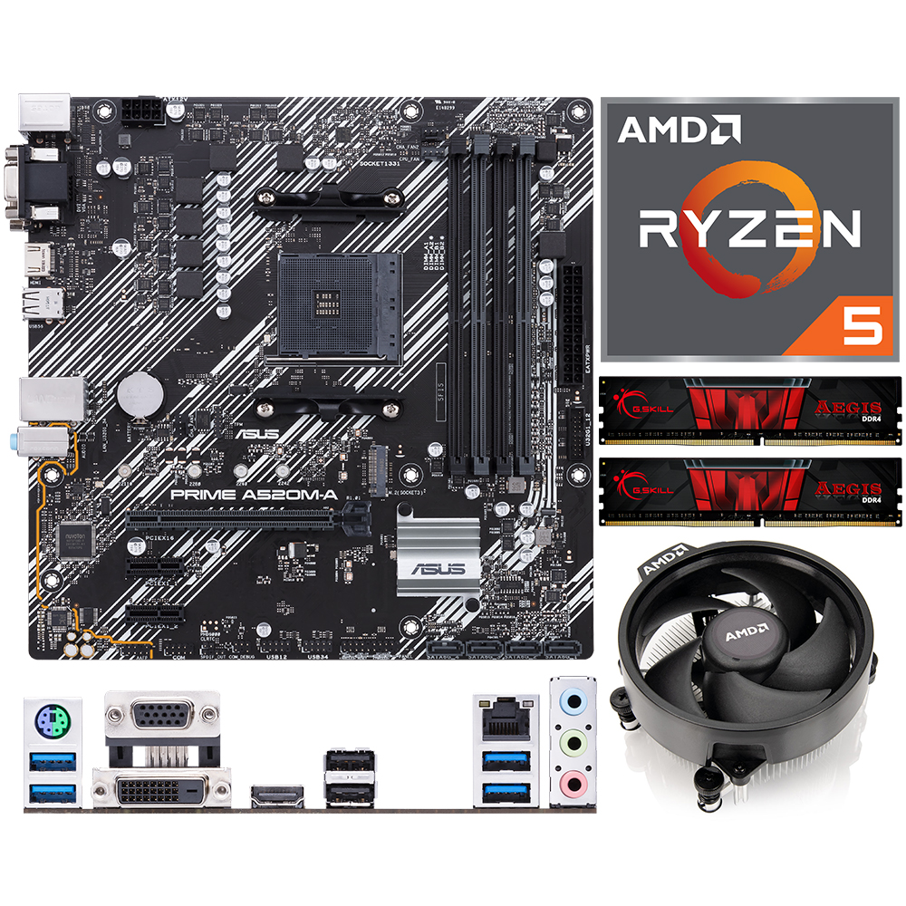 Aufrüstkit AMD Ryzen 5 3600 (6x 3,6GHz) + 16GB RAM + ASUS Prime A520M-A  Mainboard | ARLT Computer