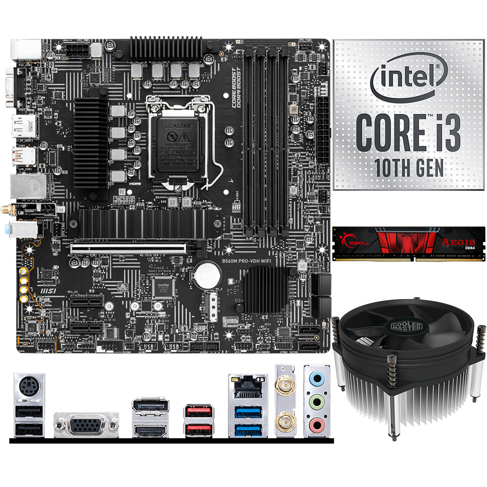 Aufrüstkit Intel i3-10100 (4x 3,6GHz) + 8GB RAM + MSI B560M Pro-VDH WIFI  Mainboard | ARLT Computer