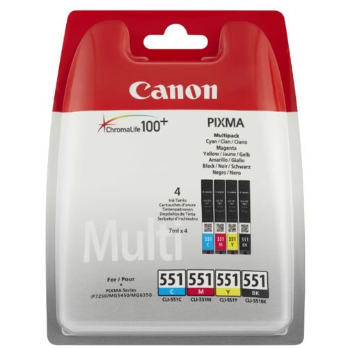 Canon CLI-551 C/M/Y/BK Multipack Tintenpatrone Schwarz, Gelb, Cyan, Magenta  | ARLT Computer