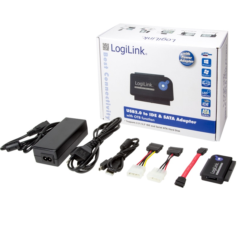 LogiLink Adapter USB 2.0 zu 2,5 + 3,5 Zoll IDE + SATA HDD OB | ARLT Computer